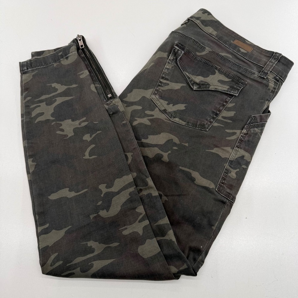 Kut from the Kloth Womens Camo Ankle Skinny Cargo Pants Green Grey Size 8
